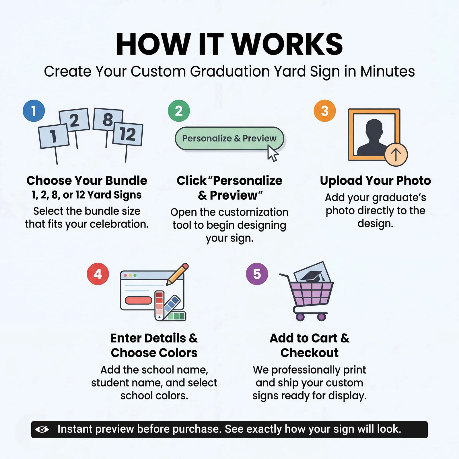 Varsity Senior Yard Sign – Custom Bundle (Class of 2026)