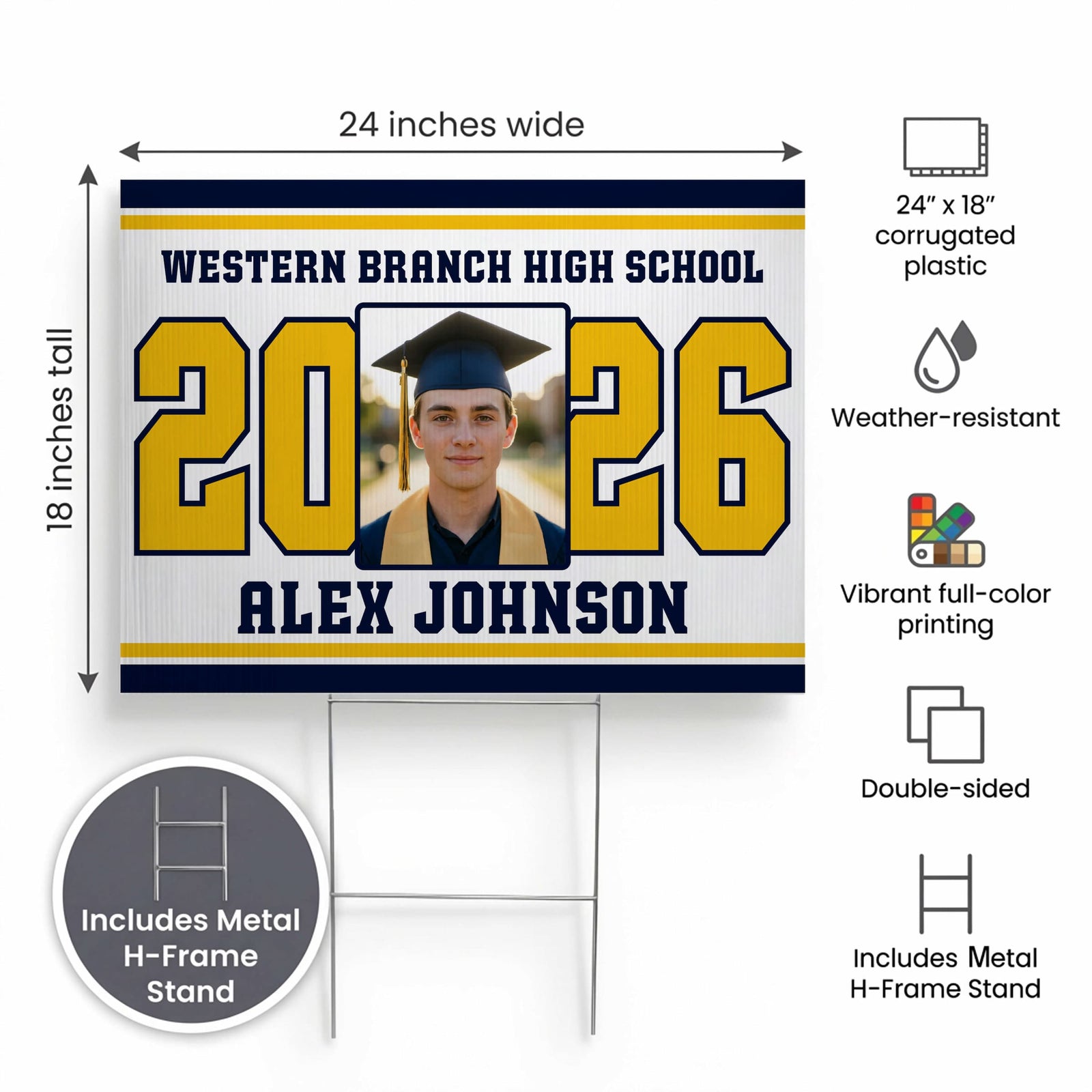 Varsity Senior Yard Sign – Custom Bundle (Class of 2026)